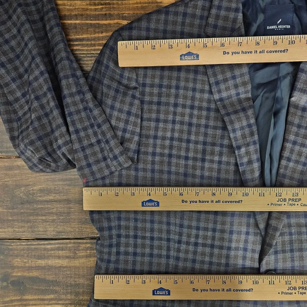 Daniel Hetcher Men's Sport Coat Blazer Two Button Checked Wool Multi-color 44S‎